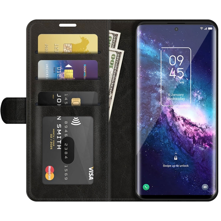 R64 Texture Custodia protettiva a vibrazione orizzontale singola con supporto e slot per schede e portafoglio e cornice per foto, For TCL 20 Pro 5G, For TCL 20S / 20 5G / 20L