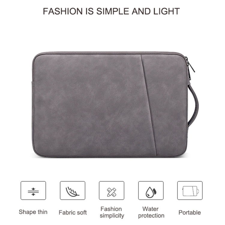 ND08 Borsa interna per notebook in pelle di pecora, 13.3 inch, 14.1-15.4 inch