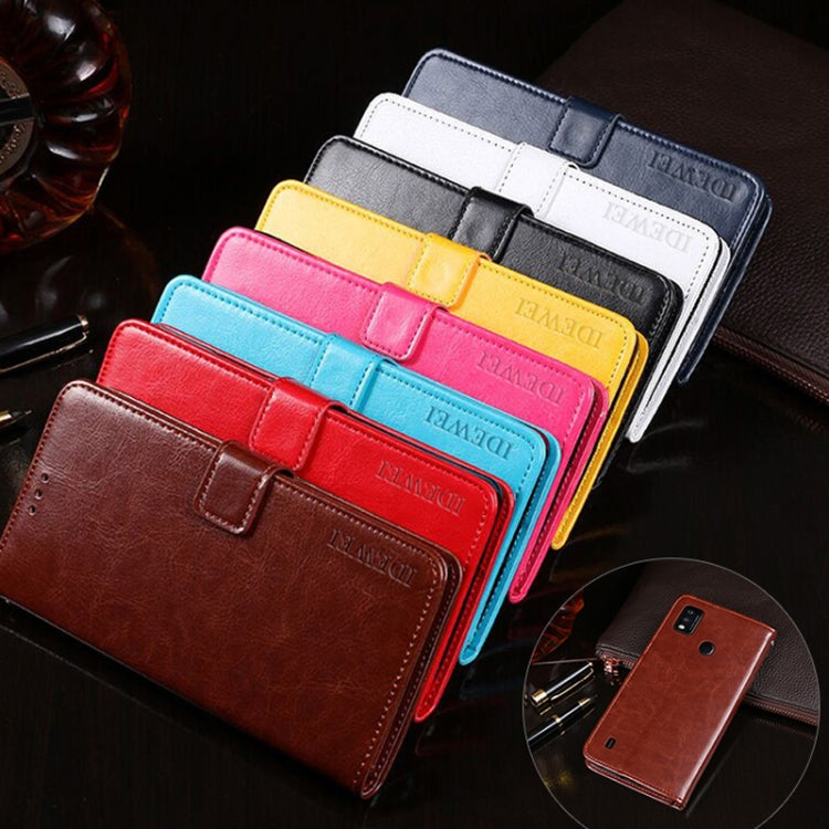 idewei Custodia in pelle a vibrazione orizzontale Crazy Horse Texture con supporto e slot per carte e portafoglio, For ZTE Blade A51, For ZTE Blade A71