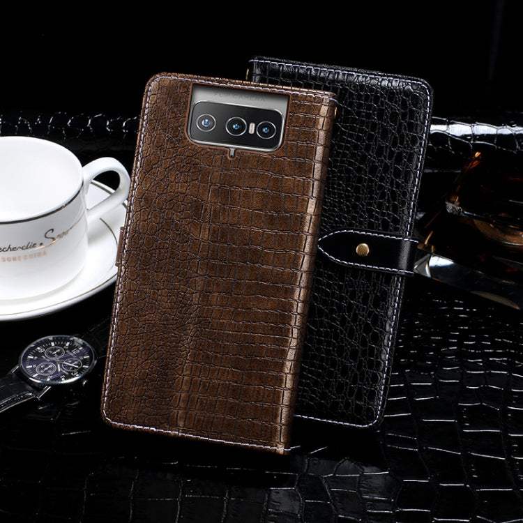 idewei Custodia in pelle a vibrazione orizzontale con struttura in coccodrillo con supporto e slot per carte e portafoglio, For Asus Zenfone 8 Flip, For Infinix Hot 10T, For Infinix Note 10 Pro, For Lenovo K13, For Lenovo K13 Note                      ...