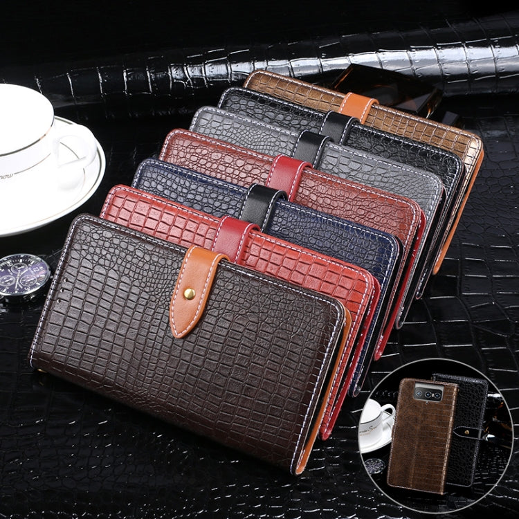 idewei Custodia in pelle a vibrazione orizzontale con struttura in coccodrillo con supporto e slot per carte e portafoglio, For Asus Zenfone 8 Flip, For Infinix Hot 10T, For Infinix Note 10 Pro, For Lenovo K13, For Lenovo K13 Note                      ...