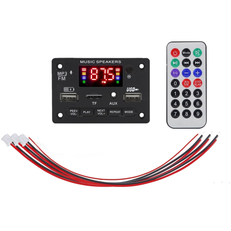 JX-809BT Scheda decodificatore lettore audio MP3 per auto 12V Radio FM USB, con Bluetooth / Controllo remoto / Registrazione, JX-809BT