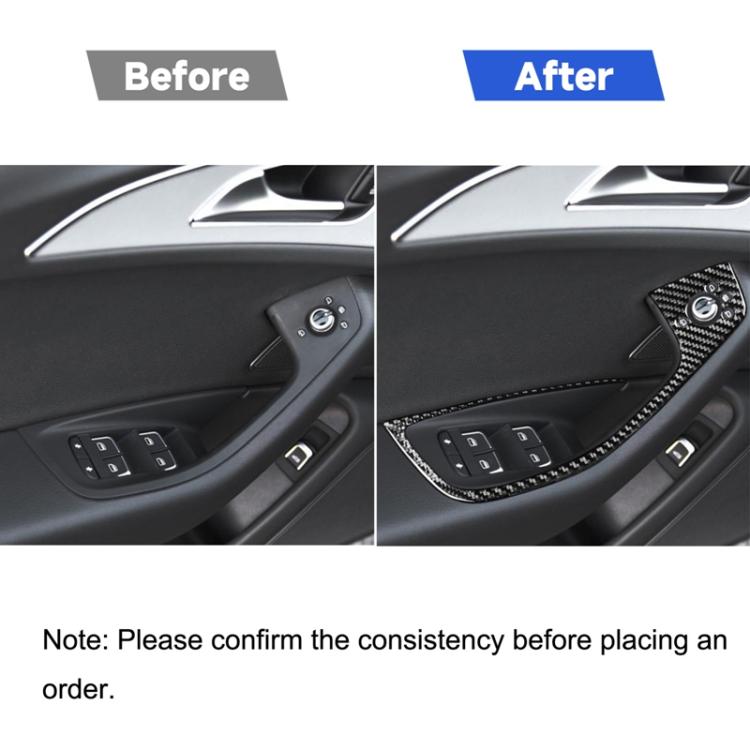 Adesivo decorativo in stile corto per sollevatore di vetro in fibra di carbonio per Audi A6 S6 C7 A7 S7 4G8 2012-2018, Glass Lifter Short Style, Left Drive, Glass Lifter Short Style, Right Drive