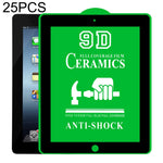 Pellicole vetro temperato 9D per iPad 9.7" e 10.2" 25 pezzi