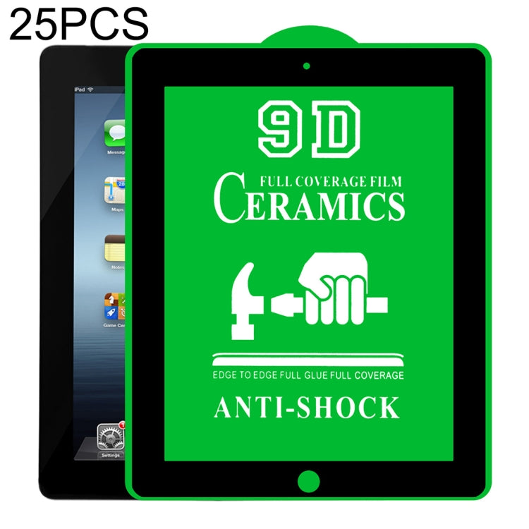 Pellicole vetro temperato 9D per iPad 9.7" e 10.2" 25 pezzi