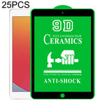 Pellicole vetro temperato 9D per iPad 9.7" e 10.2" 25 pezzi