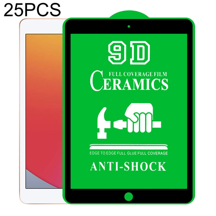 Pellicole vetro temperato 9D per iPad 9.7" e 10.2" 25 pezzi