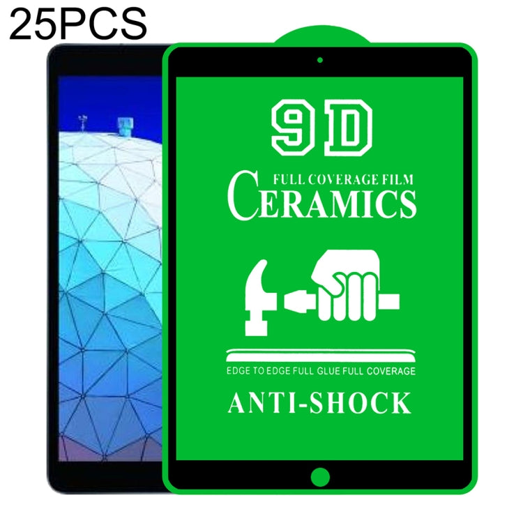 Pellicole vetro temperato 9D per iPad 9.7" e 10.2" 25 pezzi