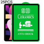 Pellicole vetro temperato 9D per iPad 9.7" e 10.2" 25 pezzi