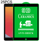 Pellicole vetro temperato 9D per iPad 9.7" e 10.2" 25 pezzi