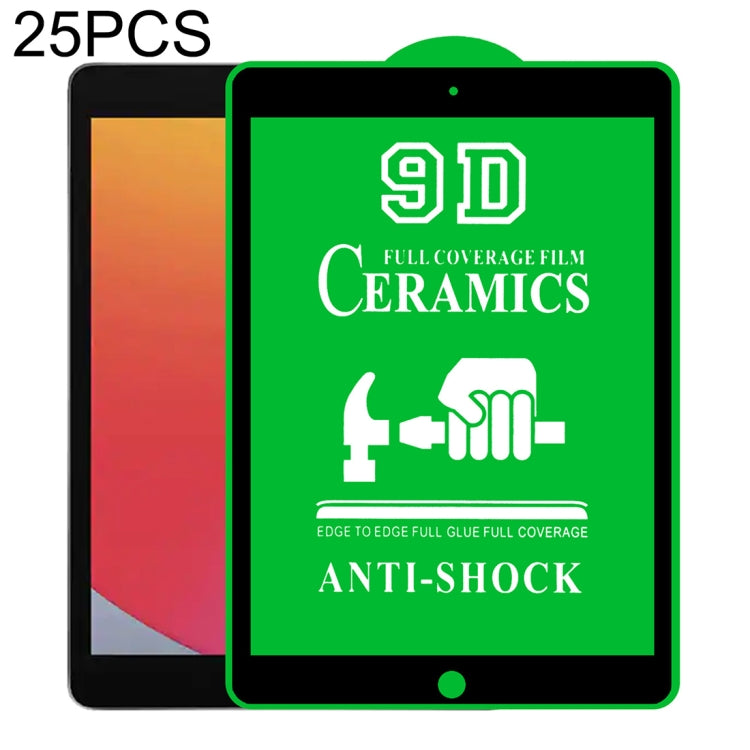 Pellicole vetro temperato 9D per iPad 9.7" e 10.2" 25 pezzi