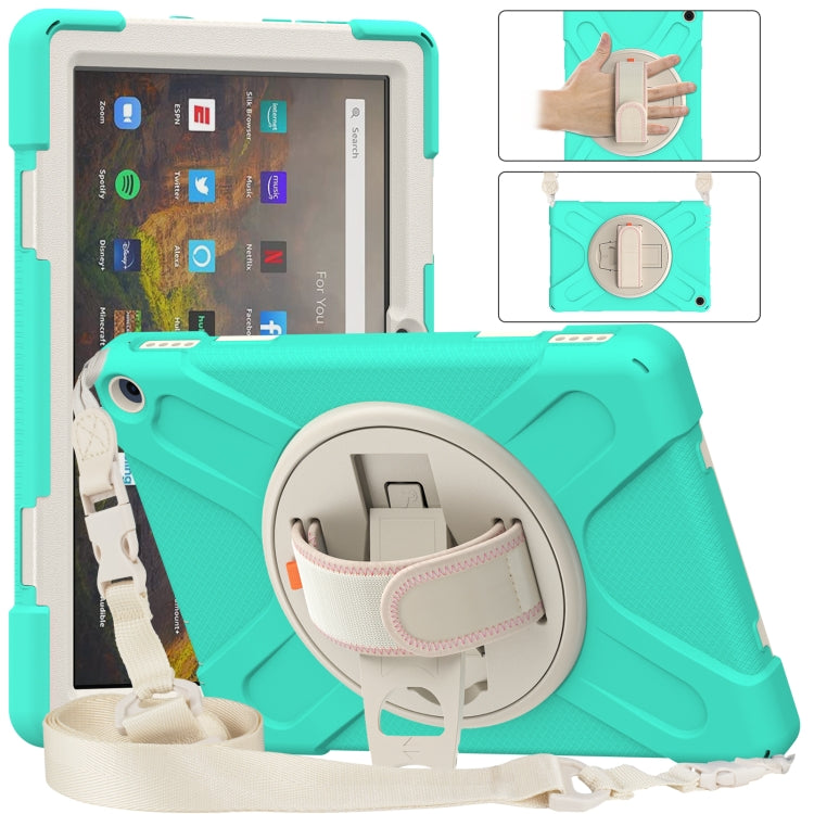 Custodia protettiva in silicone + PC con supporto e tracolla, For Amazon Kindle Fire HD 10 2021