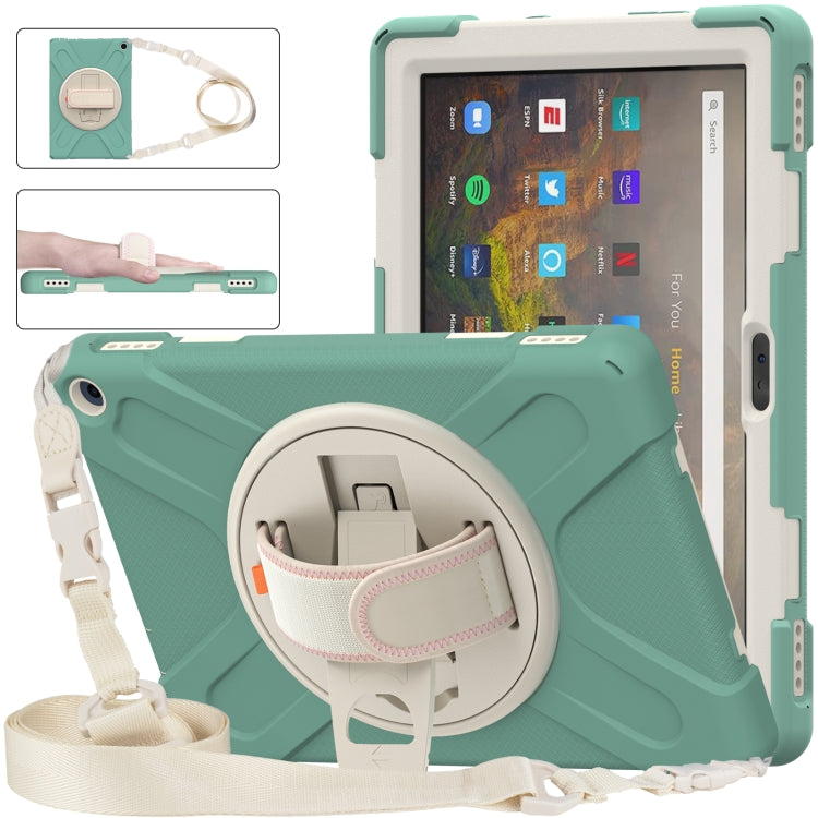 Custodia protettiva in silicone + PC con supporto e tracolla, For Amazon Kindle Fire HD 10 2021