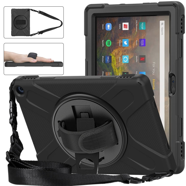 Custodia protettiva in silicone + PC con supporto e tracolla, For Amazon Kindle Fire HD 10 2021