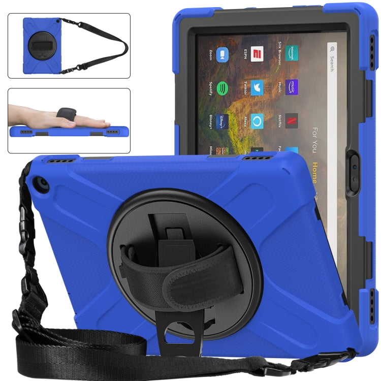 Custodia protettiva in silicone + PC con supporto e tracolla, For Amazon Kindle Fire HD 10 2021