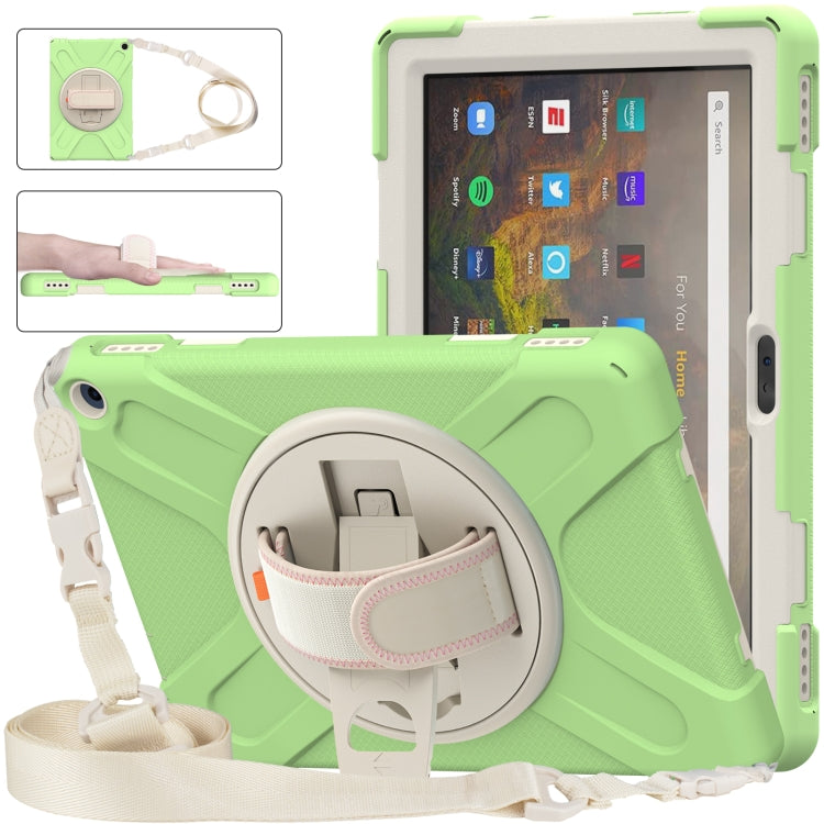 Custodia protettiva in silicone + PC con supporto e tracolla, For Amazon Kindle Fire HD 10 2021