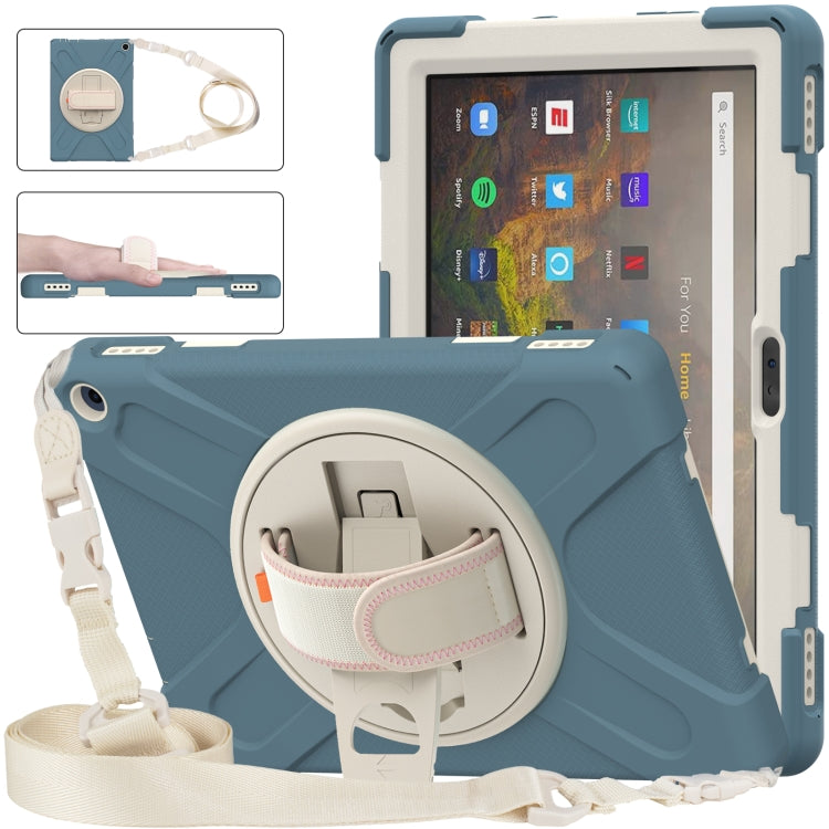 Custodia protettiva in silicone + PC con supporto e tracolla, For Amazon Kindle Fire HD 10 2021