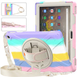 Custodia protettiva in silicone + PC con supporto e tracolla, For Amazon Kindle Fire HD 10 2021