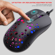 HXSJ A904 RGB Light Macro Programmazione Mouse meccanico da gioco cablato, A904