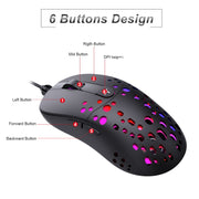 HXSJ A904 RGB Light Macro Programmazione Mouse meccanico da gioco cablato, A904