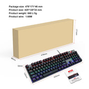 HXSJ L300 104 Tasti Porta USB Illuminazione a LED Tastiera meccanica cablata