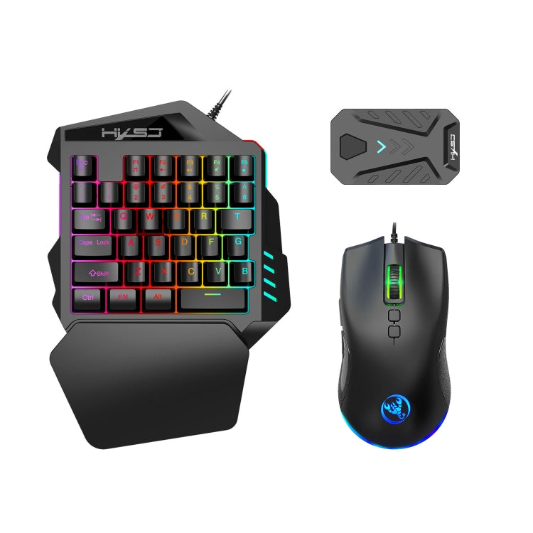 Convertitore mouse tastiera HXSJ P8+V100+J900 + tastiera con una sola mano + set mouse da gioco di programmazione, P8+V100+A883