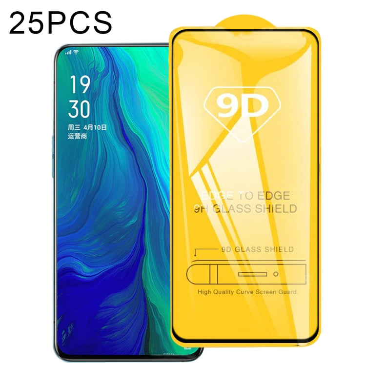 25 pellicole in vetro temperato a schermo intero con colla piena 9D, For OPPO Reno5 5G / Reno5 Z 5G (25 PCS), For OPPO Reno4 4G (25 PCS), For OPPO Reno4 Z 5G (25 PCS)