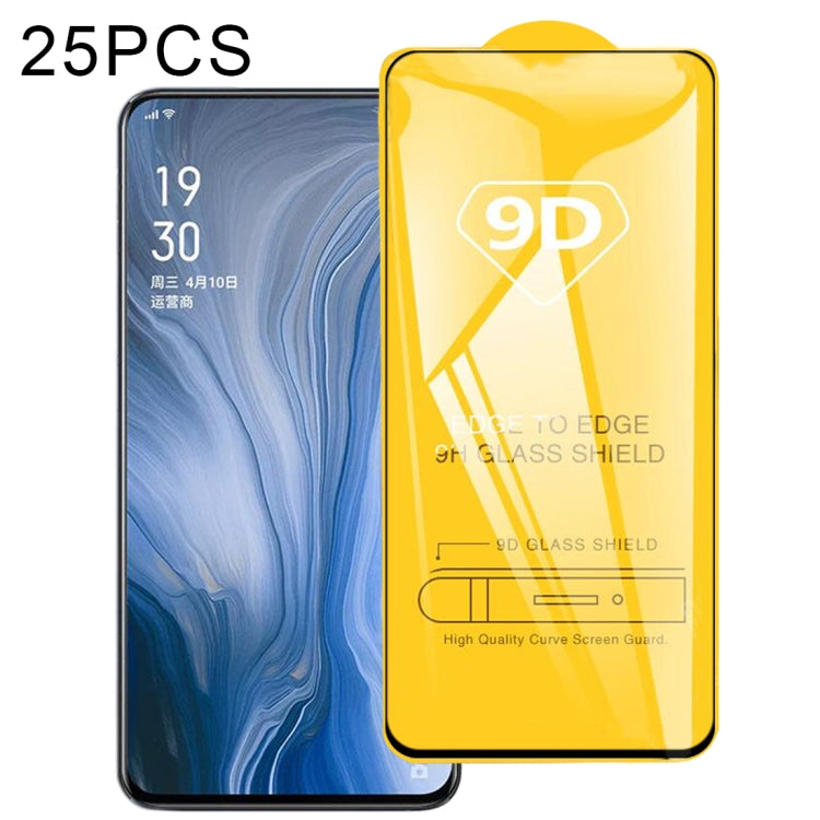 25 pellicole in vetro temperato a schermo intero con colla piena 9D, For OPPO Reno5 5G / Reno5 Z 5G (25 PCS), For OPPO Reno4 4G (25 PCS), For OPPO Reno4 Z 5G (25 PCS)