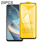 25 pellicole in vetro temperato a schermo intero con colla piena 9D, For OPPO Reno5 5G / Reno5 Z 5G (25 PCS), For OPPO Reno4 4G (25 PCS), For OPPO Reno4 Z 5G (25 PCS)