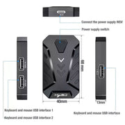 HXSJ V100+A883+P8 Tastiera con una mano + Mouse da gioco di programmazione + Set convertitore mouse tastiera, V100+J900+P8