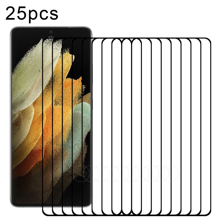25 PZ Full Glue 9H HD 3D Pellicola in vetro temperato con bordo curvo, For Samsung Galaxy S21 5G (25pcs), For Samsung Galaxy S21+ 5G (25pcs), For Samsung Galaxy S21 Ultra 5G (25pcs)