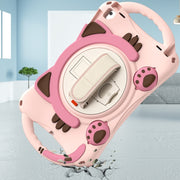 Custodia protettiva in EVA antiurto per bambini Cute Cat King con supporto, tracolla e maniglia, For iPad 9.7 2018 / 2017 / Air / Air 2 / Pro 9.7
