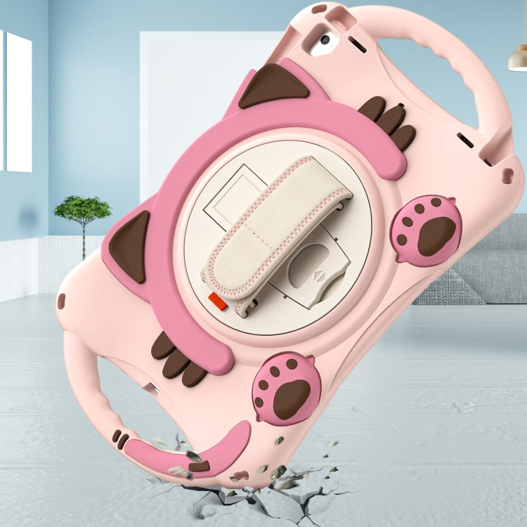 Custodia protettiva in EVA antiurto per bambini Cute Cat King con supporto, tracolla e maniglia, For iPad 9.7 2018 / 2017 / Air / Air 2 / Pro 9.7