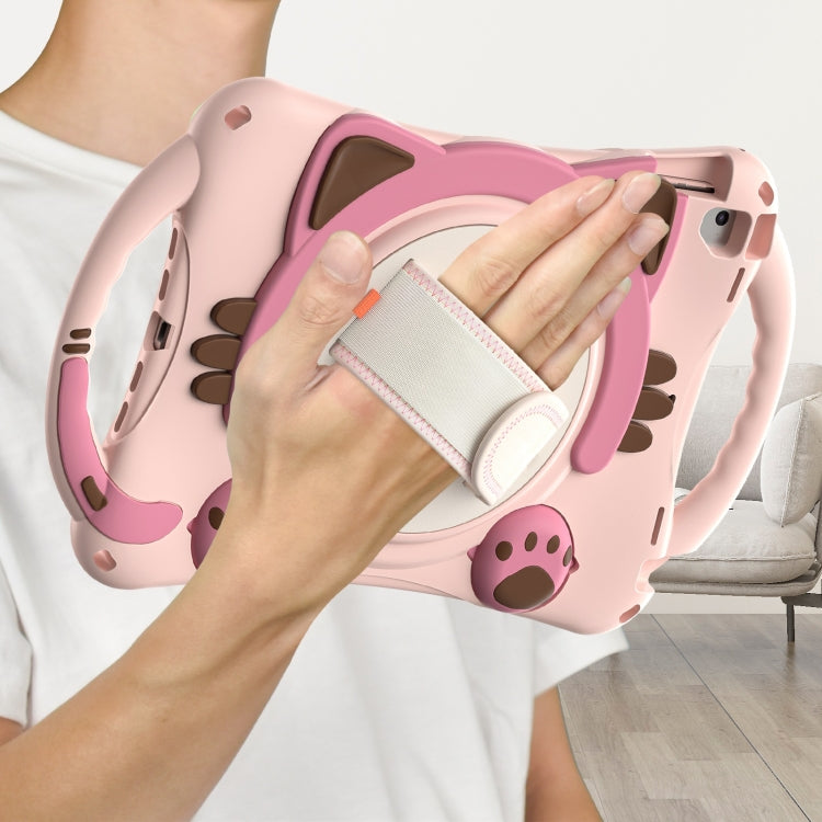 Custodia protettiva in EVA antiurto per bambini Cute Cat King con supporto, tracolla e maniglia, For iPad 9.7 2018 / 2017 / Air / Air 2 / Pro 9.7