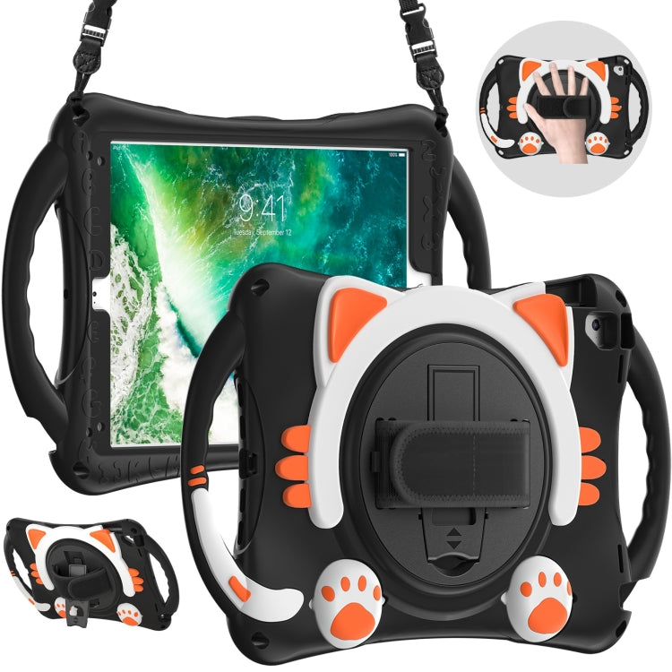 Custodia protettiva in EVA antiurto per bambini Cute Cat King con supporto, tracolla e maniglia, For iPad 9.7 2018 / 2017 / Air / Air 2 / Pro 9.7