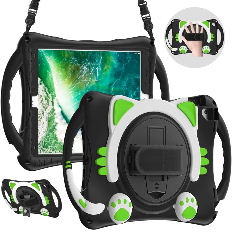 Custodia protettiva in EVA antiurto per bambini Cute Cat King con supporto, tracolla e maniglia, For iPad 9.7 2018 / 2017 / Air / Air 2 / Pro 9.7