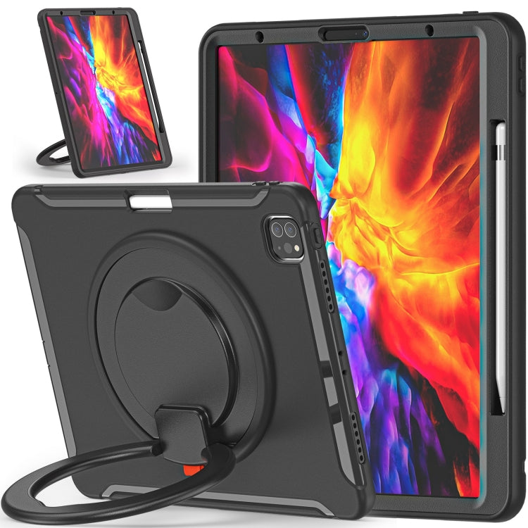 Custodia protettiva antiurto in TPU + PC con supporto per impugnatura pieghevole con rotazione a 360 gradi e slot per penna, For iPad Pro 12.9 2020 / 2018, For Samsung Galaxy Tab S6 Lite 10.4 inch P610
