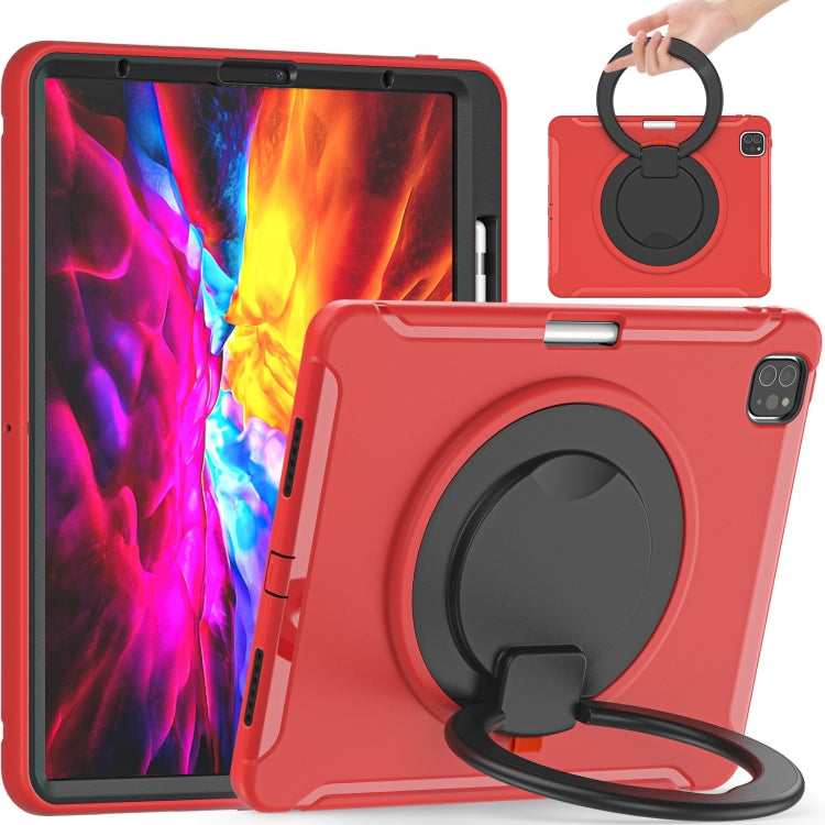 Custodia protettiva antiurto in TPU + PC con supporto per impugnatura pieghevole con rotazione a 360 gradi e slot per penna, For iPad Pro 12.9 2020 / 2018, For Samsung Galaxy Tab S6 Lite 10.4 inch P610