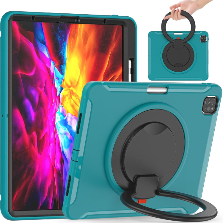 Custodia protettiva antiurto in TPU + PC con supporto per impugnatura pieghevole con rotazione a 360 gradi e slot per penna, For iPad Pro 12.9 2020 / 2018, For Samsung Galaxy Tab S6 Lite 10.4 inch P610