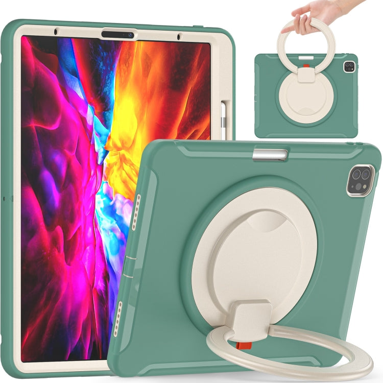 Custodia protettiva antiurto in TPU + PC con supporto per impugnatura pieghevole con rotazione a 360 gradi e slot per penna, For iPad Pro 12.9 2020 / 2018, For Samsung Galaxy Tab S6 Lite 10.4 inch P610