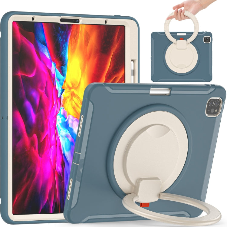 Custodia protettiva antiurto in TPU + PC con supporto per impugnatura pieghevole con rotazione a 360 gradi e slot per penna, For iPad Pro 12.9 2020 / 2018, For Samsung Galaxy Tab S6 Lite 10.4 inch P610