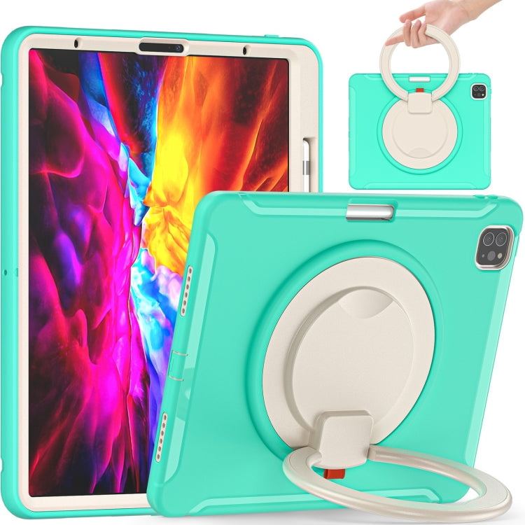 Custodia protettiva antiurto in TPU + PC con supporto per impugnatura pieghevole con rotazione a 360 gradi e slot per penna, For iPad Pro 12.9 2020 / 2018, For Samsung Galaxy Tab S6 Lite 10.4 inch P610