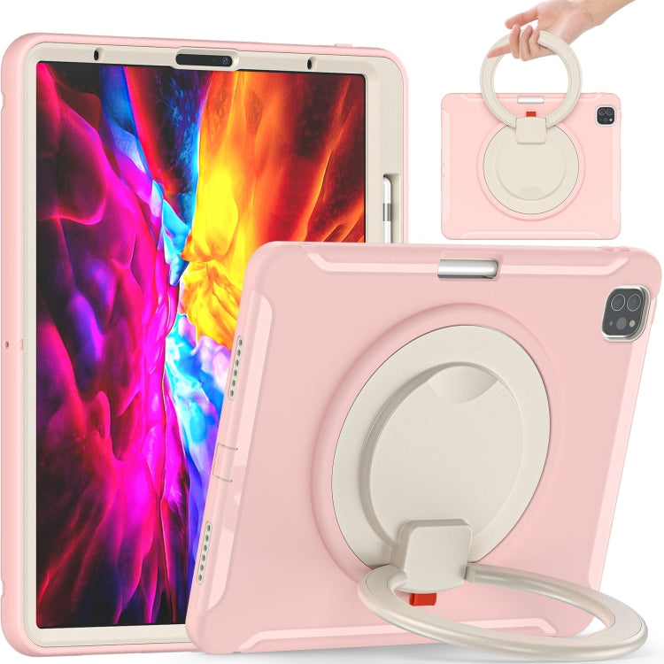 Custodia protettiva antiurto in TPU + PC con supporto per impugnatura pieghevole con rotazione a 360 gradi e slot per penna, For iPad Pro 12.9 2020 / 2018, For Samsung Galaxy Tab S6 Lite 10.4 inch P610
