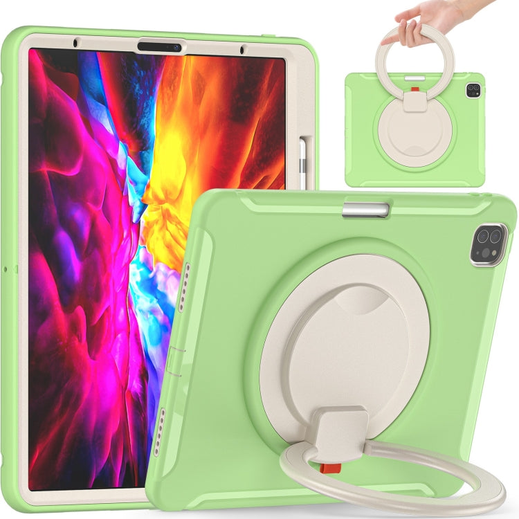 Custodia protettiva antiurto in TPU + PC con supporto per impugnatura pieghevole con rotazione a 360 gradi e slot per penna, For iPad Pro 12.9 2020 / 2018, For Samsung Galaxy Tab S6 Lite 10.4 inch P610