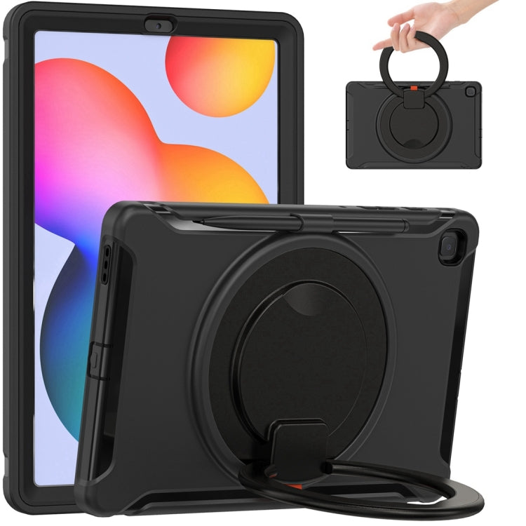 Custodia protettiva antiurto in TPU + PC con supporto per impugnatura pieghevole con rotazione a 360 gradi e slot per penna, For iPad Pro 12.9 2020 / 2018, For Samsung Galaxy Tab S6 Lite 10.4 inch P610