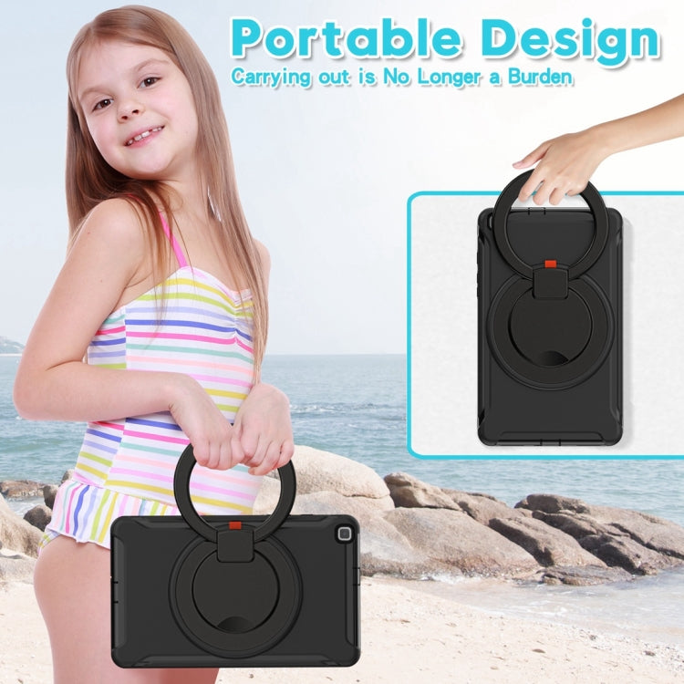 Custodia protettiva antiurto in TPU + PC con supporto per impugnatura pieghevole con rotazione a 360 gradi e slot per penna, For Samsung Galaxy Tab A 8.0 2019 T290