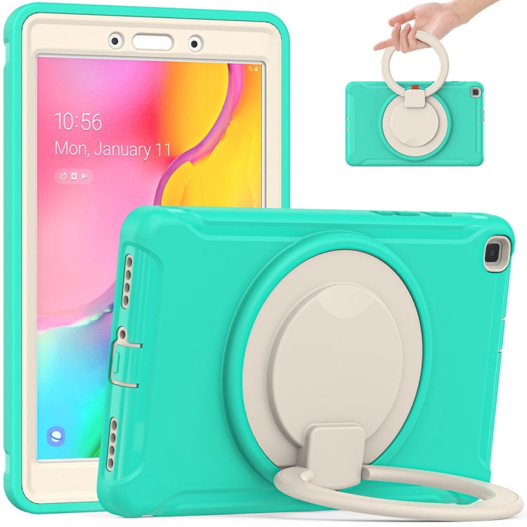 Custodia protettiva antiurto in TPU + PC con supporto per impugnatura pieghevole con rotazione a 360 gradi e slot per penna, For Samsung Galaxy Tab A 8.0 2019 T290