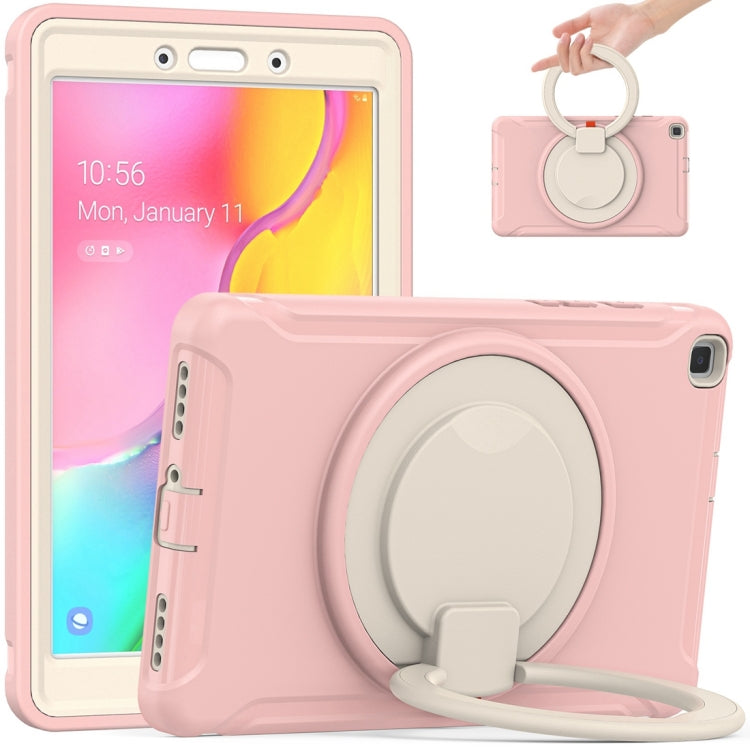 Custodia protettiva antiurto in TPU + PC con supporto per impugnatura pieghevole con rotazione a 360 gradi e slot per penna, For Samsung Galaxy Tab A 8.0 2019 T290