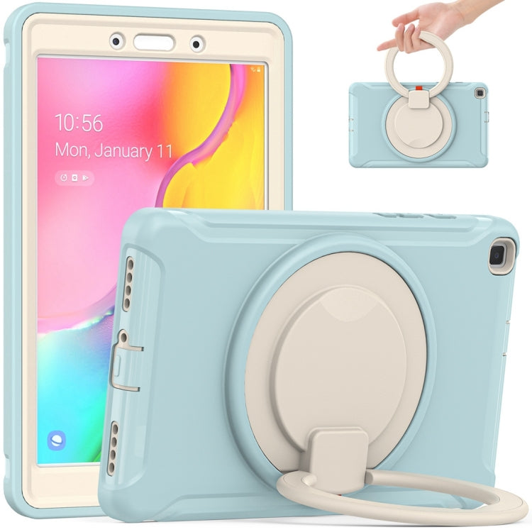 Custodia protettiva antiurto in TPU + PC con supporto per impugnatura pieghevole con rotazione a 360 gradi e slot per penna, For Samsung Galaxy Tab A 8.0 2019 T290