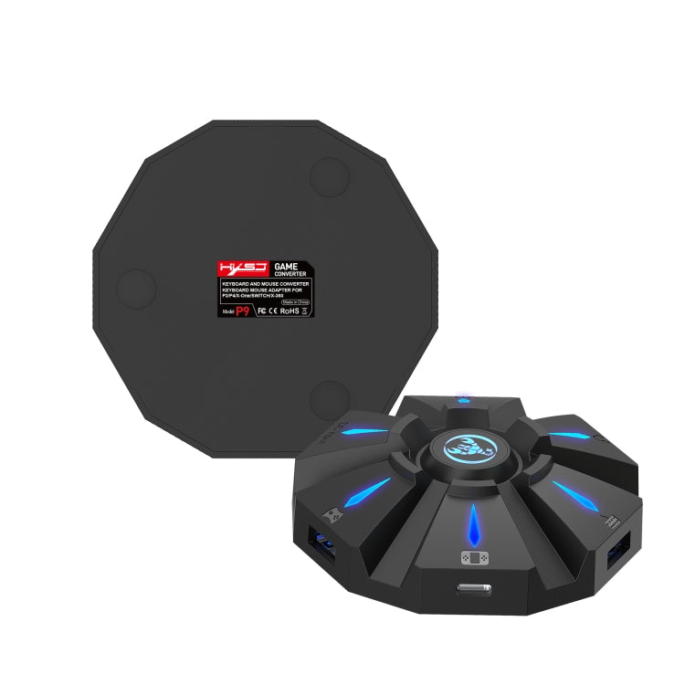 Convertitore mouse tastiera portatile HXSJ P9 per PS4 / Xbox One / PS3 / Xbox 360 / N-Switch, P9
